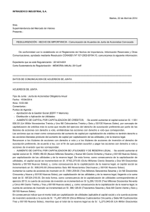 INTRADEVCO INDUSTRIAL S.A. Martes, 22 de Abril de 2014 Sres