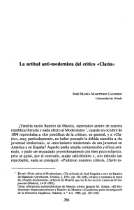 La actitud anti-modernista del crítico «Clarín