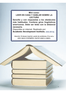 Mini curso: LEER EN CASA Y HABLAR SOBRE LA LECTURA