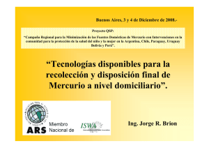 &ldquo;Tecnolog&iacute;as disponibles para la recolecci&oacute;n y disposici&oacute;n final de