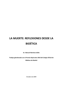 La muerte: reflexiones desde la bioética