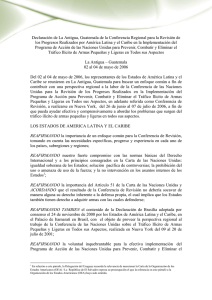 Declaración de La Antigua, Guatemala de la Conferencia - PoA-ISS