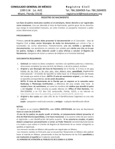 CONSULADO GENERAL DE MÉXICO R egistro C ivil 1399 SW 1st