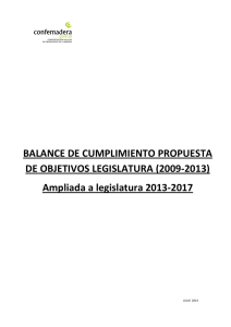 Balance cumplimiento propuestas objetivos legislatura 2009-2013