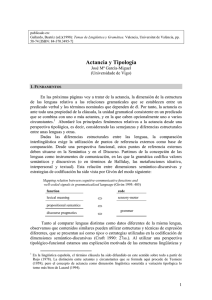 Actancia y Tipología - Universidade de Vigo