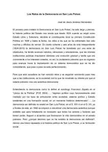 Los Retos de la Democracia en San Luís Potosí.