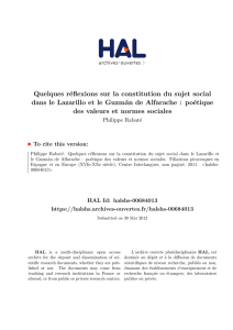 Quelques réflexions sur la constitution du sujet social - Hal-SHS