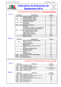 Calendario de Exámenes de Septiembre 2014
