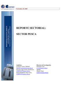REPORTE SECTORIAL: SECTOR PESCA