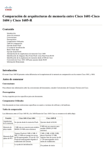 Comparación de arquitecturas de memoria entre Cisco 1601