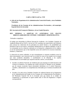 Carta Circular 17/99 del CECM Medidas a adoptar en auditorias con