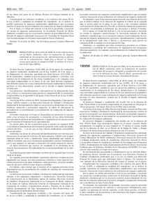 Resolución de 26 de julio de 2002 sobre la evaluación de