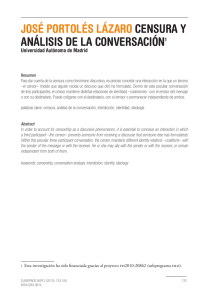 José Portolés lázaro Censura y análisis de la ConversaCión1