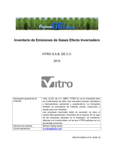 Vitro Reporte De Inventario De GEI 2014 Jul 16