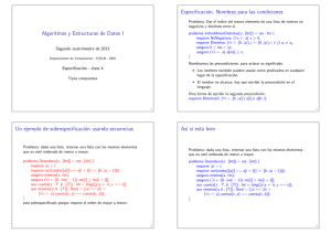 Especificación, clase 4 - Departamento de Computación