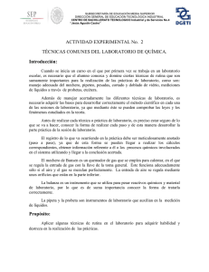 ACTIVIDAD EXPERIMENTAL No. 2 TÉCNICAS COMUNES DEL