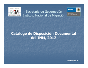 Catálogo de Disposición Documental del INM 2012 del INM, 2012