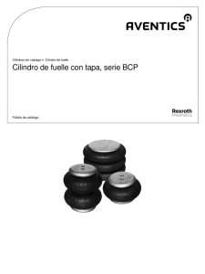 Cilindro de fuelle con tapa, serie BCP