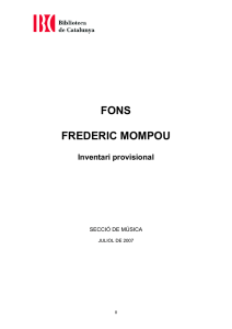 fons frederic mompou - Biblioteca de Catalunya
