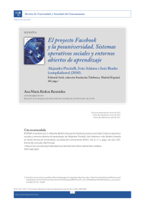 El proyecto Facebook y la posuniversidad. Sistemas operativos