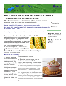 Boletín de información sobre Contaminación Alimentaria (Enero 2011)