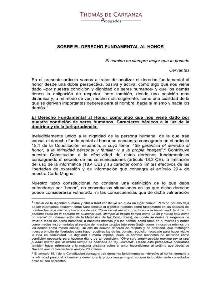 sobre el derecho fundamental al honor