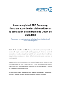 Avanza colabora con la Asociación Down Valladolid