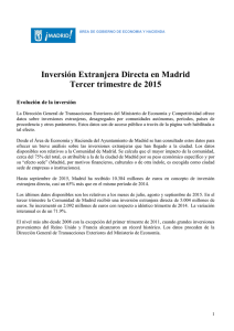 Inversion extranjera directa en Madrid