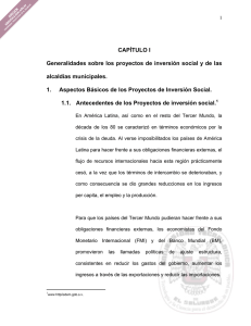 CAPÍTULO I Generalidades sobre los proyectos de inversión social