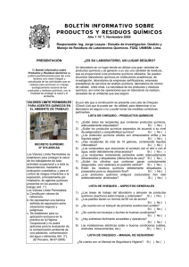 BOLETÍN INFORMATIVO SOBRE - Facultad de Química e Ingeniería