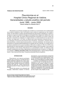 Pleurotomías en el Hospital Clínico Regional de Valdivia