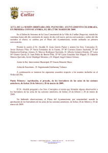 Pleno del día 27 - Ayuntamiento de Cuéllar