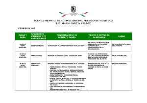 agenda mensual de actividades de presidencia municipal febrero