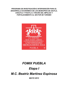 FOMIX PUEBLA Etapa I M.C. Beatriz Martínez Espinosa