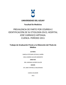 Prevalencia De Parto Por Cesárea. Astudillo D, Guillén C.