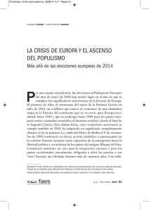 LA CRISIS DE EUROPA Y EL ASCENSO DEL POPULISMO