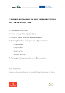 training program for the implementation of the business idea