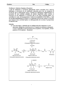 1 mol de compuesto A (C7H10O)