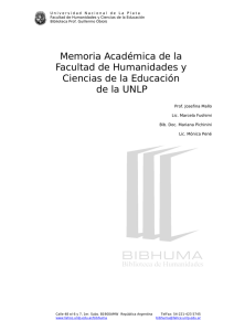 Proyecto Memoria Académica de la FaHCE-UNLP