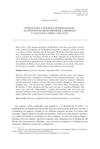 VITICULTURA Y POLÍTICA INTERNACIONAL: EL INTENTO DE