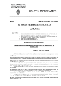 N° 11 - Ministerio de Seguridad Provincia de Buenos Aires