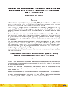 Calidad de vida de los pacientes con Diabetes Mellitus tipo II en un