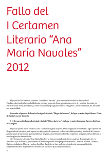 Fallo del I Certamen Literario “Ana María Navales