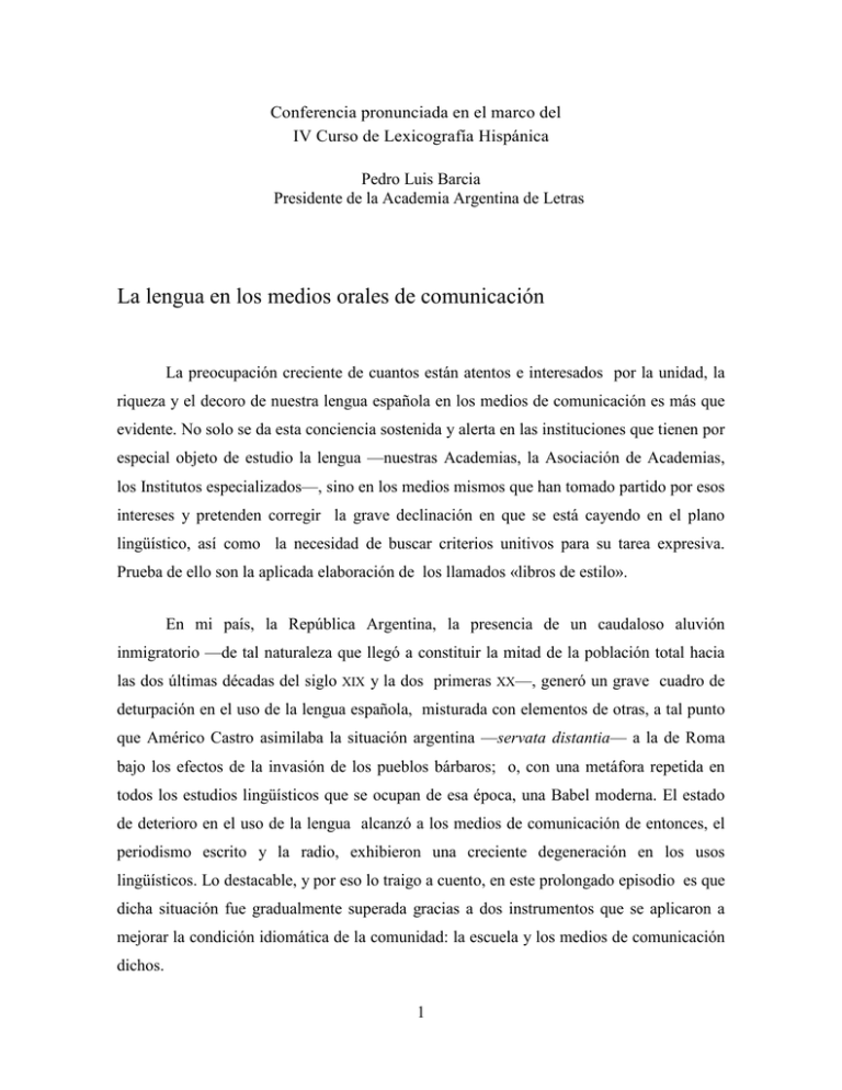 La Lengua En Los Medios Orales De Comunicación 9262