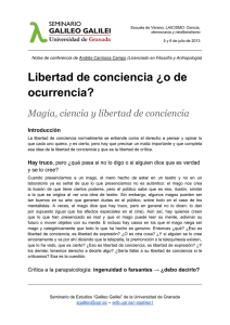 1. Libertad de conciencia o de ocurrencia. Andrés Carmona