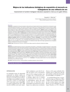 Mejora de los indicadores biológicos de exposición al mercurio en