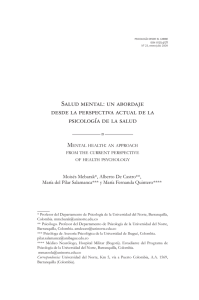 Salud mental: un abordaje desde la perspectiva