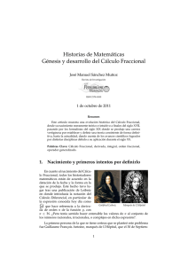 Historias de Matemáticas Génesis y desarrollo del Cálculo Fraccional