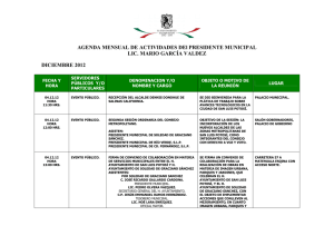 agenda mensual de actividades de presidencia municipal diciembre