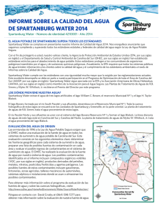 informe sobre la calidad del agua de spartanburg water 2014